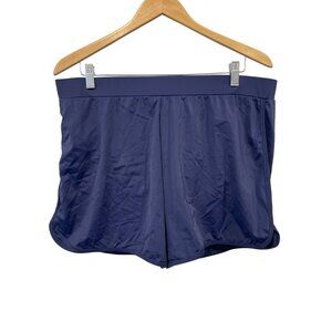 Jinxueer Elastic Waist Pull On Swim Shorts Womens 16 Navy Blue Summer Beach NEW